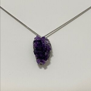 Amethyst Cluster Statement Necklace